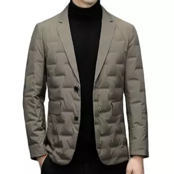 Новое поступление, зимние 90% белые куртки на утином пуху, мужские теплые утолщенные пиджаки, пальто M