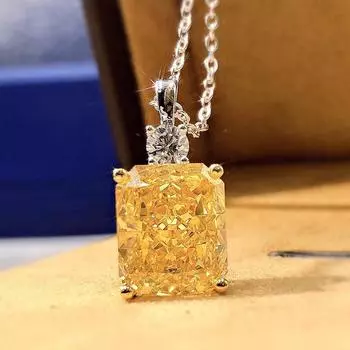 Новое роскошное модное желтое свадебное ожерелье с кубическим цирконием для женщин, простые элегантные женские украшения, нарядный подарок на день рождения 45cm