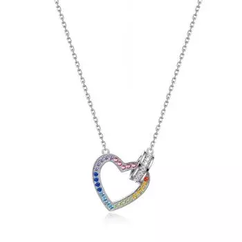 Новое серебряное ожерелье S925 с радугой и цирконием, полное бриллиантов, цветная цепочка с сокровищами, модная цепочка на ключицу