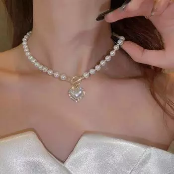 Новое супер бессмертное темпераментное жемчужное ожерелье Love, крутая и милая плетеная цепочка на ключицу для женщин 1