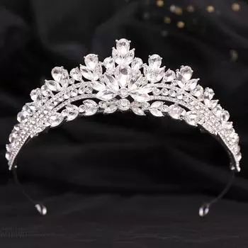 Новое свадебное платье невесты, корона из сплава со стразами, элегантная маленькая корона принцессы высокого класса для свадьбы