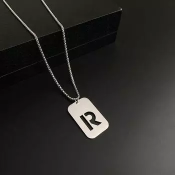 Новое титановое ожерелье с буквой, женская подвеска, мужской жетон с собакой Letter R