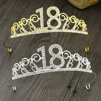 Новое украшение для выпечки торта для 15 лет, сплав со стразами, головной убор для 18 лет, аксессуары для торта 6 дюймов, 8 дюймов, цифровая корона