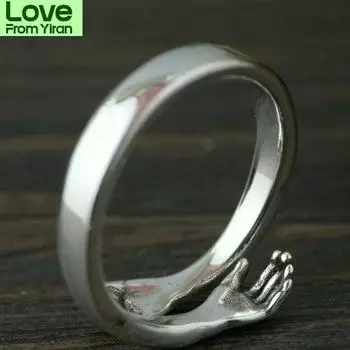 Новое женское кольцо для девочек, кольцо для рук, креативное кольцо Love Hug, серебряное кольцо, модное женское открытое кольцо, ювелирные изделия, подарки для влюбленных