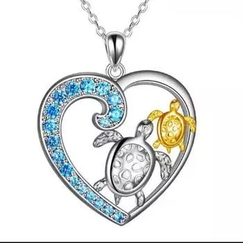 Новое женское ожерелье Love с подвеской в виде животного женского пола Turtle Beach Diamond