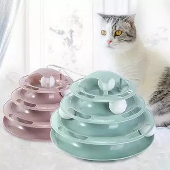 Новые 3/4 уровня, игрушечная башня для кошек, треки, игрушки для кошек, интерактивная тренировка интеллекта кошек, развлекательная тарелка, башня, товары для животных, туннель для кошек