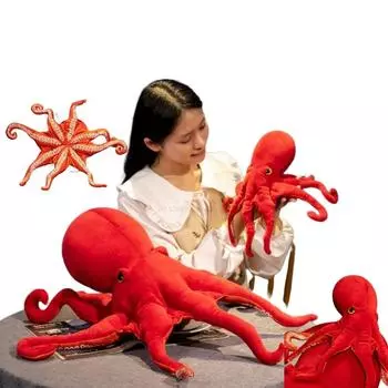 Новые 40/75 см красные игрушки-симуляторы осьминога, морские организмы, мягкие куклы, мягкая тканевая подушка, мультяшный декор для девочек и мальчиков, подарки about 40cm S