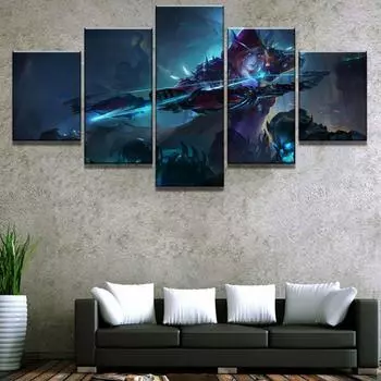Новые 5 шт. холст искусство Warcraft Сильвана Куадрос Decoracion картины на холсте стены искусства для украшения дома Настенный декор произведения искусства без рамки 20x35cm*2 20x45cm*2 20x55cm*1