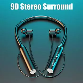 Новые беспроводные Bluetooth-гарнитуры с подвеской на шею, беспроводные наушники с магнитным креплением, стереошумоподавление, спортивные Bluetooth-наушники розовый