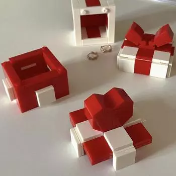 новые блоки для колец, модельные игрушки, красные, белые, самодельные блоки для ювелирных изделий, креативные подарки на свадьбу для мальчиков и девочек, забавная игрушка
