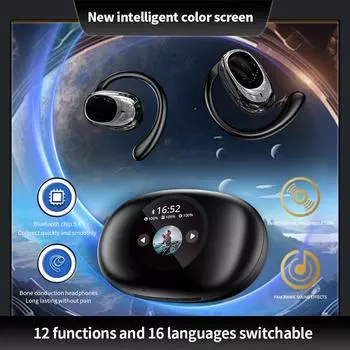 Новые Bluetooth-наушники 5.4 с сенсорным цветным экраном, многофункциональные беспроводные Bluetooth-наушники с креплением на ухо и функцией активного шумоподавления ANC
