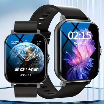 Новые Bluetooth-смарт-часы для женщин с голосовым помощником, спортивный фитнес-браслет, водонепроницаемые Lday Smartwatch для мужчин на Android Ios чёрный