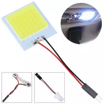 Новые два разъема белый COB светодиод 3W 12V автомобильный салон панель купольная лампа лампа не излучает без стробоскопа легко устанавливается
