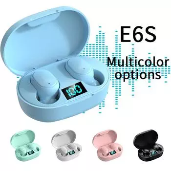 Новые E6S Bluetooth беспроводные наушники 5.0 Bluetooth наушники TWS гарнитура с зарядным чехлом для Xiaomi iphone белый