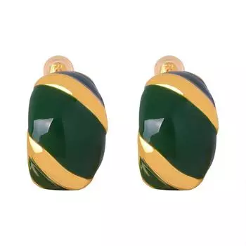 Новые китайские полые серьги Doudou Shape, вес, цветная глазурь, полоса, геометрические серьги, медный материал, легкие, роскошные, темпераментные серьги