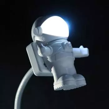 Новые компактные мини-ночники с питанием от USB, белые ночники «Астронавт» - портативные светодиодные настольные лампы для чтения на ПК - декоративные, маленькие белый