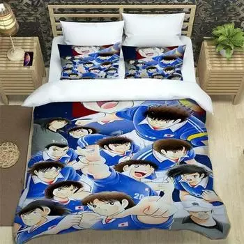 Новые комплекты постельного белья Anime C-CAPTAIN TSUBASA, пододеяльник с наволочкой, двуспальная кровать, двуспальная кровать, постельное белье, домашний текстиль EU Twin 135x200cm
