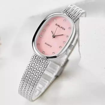 Новые кварцевые женские часы Niche Light Luxury High-end Oval с овальным циферблатом Fashion Model