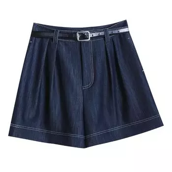 Новые летние брюки Tensi Soft Denim, широкие шорты А-силуэта с высокой талией, повседневные брюки для женщин XS синий