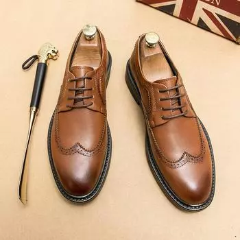 Новые модные мужские модельные туфли, индивидуальные трендовые кожаные свадебные туфли, мужские кожаные оксфорды на плоской подошве 38