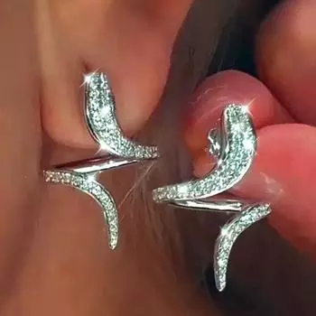 Новые модные серьги в форме змеи для женщин, инкрустированные блестящим цирконием, стильные аксессуары для вечеринок, подарок для девочек, ювелирные изделия