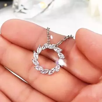 Новые модные серебряные круглые ожерелья с подвесками для женщин, нежные аксессуары для вечеринок для девочек, универсальные ювелирные изделия 45cm белый