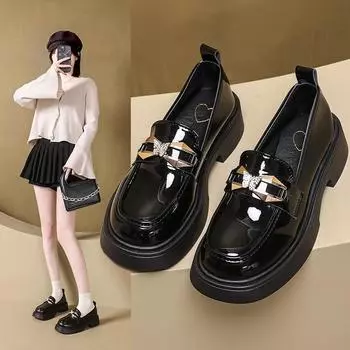 Новые мокасины женские Jk Uniform Shoes модные туфли с круглым носком для женщин и девочек школьные туфли Мэри Джейн дизайнерские блестящие туфли-бабочки Лолита для косплея 35