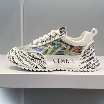 Новые мужские белые синие стразы с узором All Match Brand Shoes повседневные туфли на плоской подошве мокасины спортивные прогулочные кроссовки Zapatos Hombre 38 синий