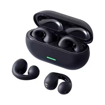 Новые наушники T75 с костной проводимостью, Bluetooth 5.3, клипсы для ушей, серьги, беспроводные наушники, HiFi стерео бас-музыка, спортивные гарнитуры TWS, наушники с микрофоном чёрный