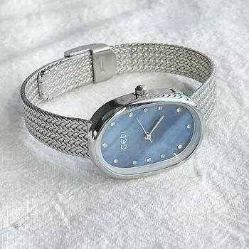 Новые овальные часы из перламутра для женщин Niche High-end Light Luxury Wheat Ear Watch для женщин