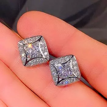 Новые простые серьги-гвоздики геометрической формы, роскошные женские аксессуары для пирсинга ушей, массивные серьги на каждый день