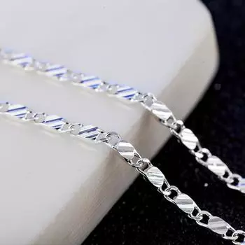 Новые роскошные серебряные 925 пробы, специальные 2 мм, плоские цепочки на ключицы, ожерелья для мужчин и женщин, свадебные украшения, рождественские подарки 40-75 см