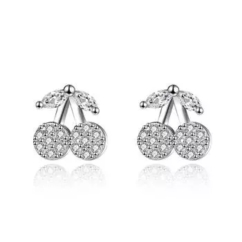 Новые серьги Cherry с бриллиантами для фруктовых сережек на лето