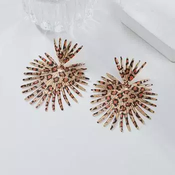 Новые серьги из сплава Bohemian Leopard: Этнический стиль для женщин леопардовый