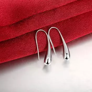 Новые серьги из стерлингового серебра 925 пробы, высокое качество, модные женские украшения, серьги с каплями воды, крючок, праздничные подарки серебряный