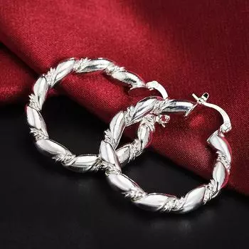 Новые серьги из стерлингового серебра 925 пробы, витая пара, модные серьги, платье, женские ювелирные изделия, подарки