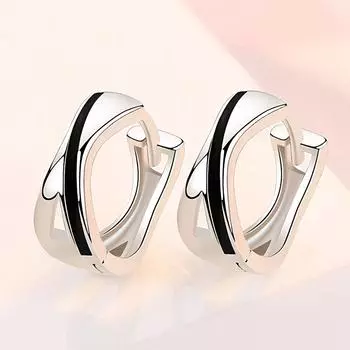 Новые серьги-кольца из стерлингового серебра 925 пробы, черные серьги с узором, женские модные корейские серебряные украшения, горячая распродажа ювелирных изделий