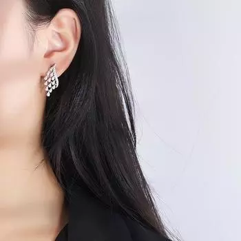 Новые серьги с кисточками из белого циркония 2024 года, новые универсальные простые женские серьги-кисточки в моде