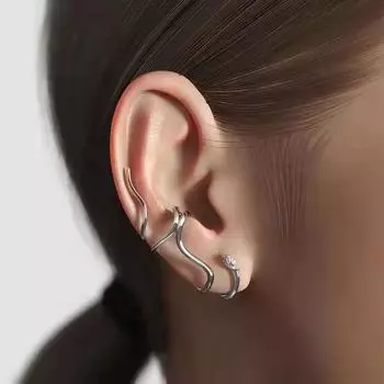 Новые серьги в форме змеи без отверстий для ушей, персонализированные модные и крутые серьги-клипсы со встроенными ушными косточками в виде маленькой змеи