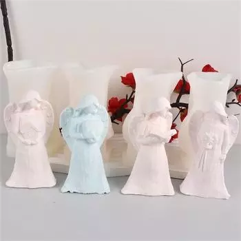 Новые силиконовые формы для свечей в виде 3D-ангела, геометрические формы для ангелов своими руками, ароматерапевтические свечи ручной работы, формы из гипсовой смолы для домашнего декора One Size
