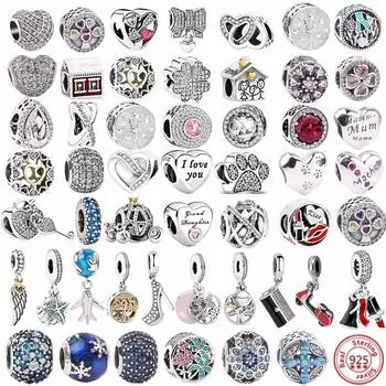 Новые сверкающие бусины Forever Family Tree Lock House Heart, подходят оригинальные подвески, серебряные браслеты S925, женские ювелирные изделия «сделай сам»