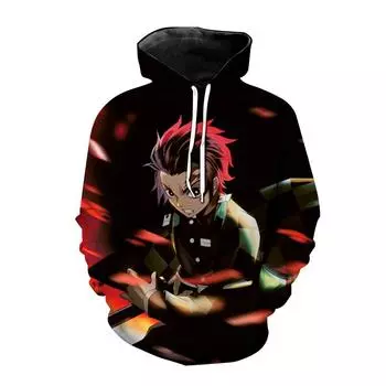Новые толстовки с капюшоном в стиле аниме Demon Slayer Kimetsu no Yaiba, толстовка с капюшоном с 3D принтом для мужчин и женщин, модная толстовка с капюшоном в стиле хип-хоп, пуловер унисекс, пальто S
