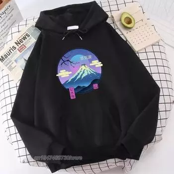 Новые толстые унисекс / леди Vaporwave Mount Fuji Memorial Ukiyo E Print унисекс толстовки теплая удобная толстовка унисекс большой размер с капюшоном 2XL