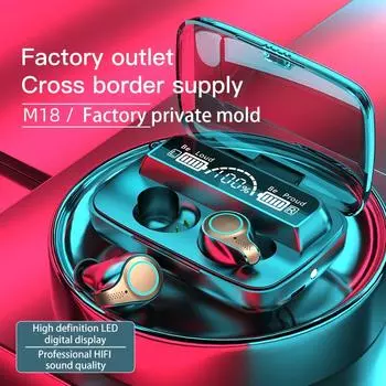 Новые TWS Bluetooth 5.1 наушники зарядное устройство беспроводные наушники 9D стерео спортивные водонепроницаемые наушники гарнитуры с микрофоном чёрный