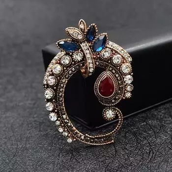 Новые винтажные модные броши со стразами для женщин, красные бусины, ретро-булавка, ювелирные изделия, 2 цвета, хороший подарок