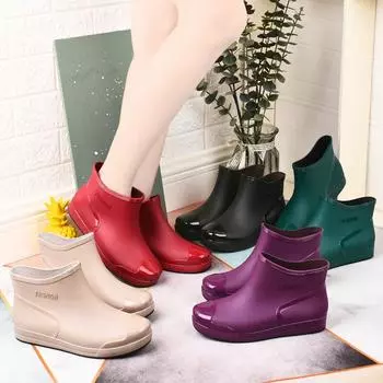 Новые водонепроницаемые женские низкие короткие модные пластиковые туфли 36