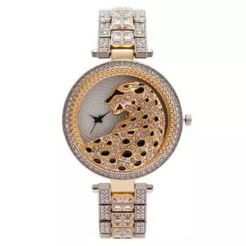 Новые женские часы Relogio Rhinestone Bling Feminino New Leopard женские часы модные роскошные женские кварцевые наручные часы золотой