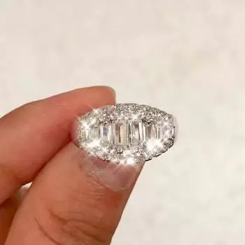 Новые женские модные кольца с геометрическим фианитом, кристаллами, нежные универсальные женские аксессуары, вечерние, Новое поступление, ювелирные изделия 10