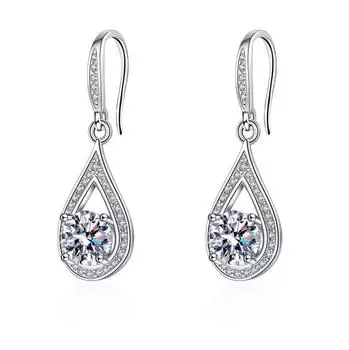Новые женские серьги-подвески из серебра 925 пробы, роскошные, в форме капли, с микро-инкрустацией цирконием, пара сережек-гвоздиков для пирсинга, серьги-кольца, ювелирные изделия