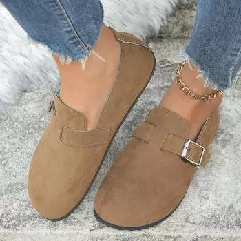 Новые женские туфли Boston Clogs с пробковой стелькой, женские замшевые туфли-мюли с поддержкой свода стопы, пляжная обувь Zapatos De Mujer 36